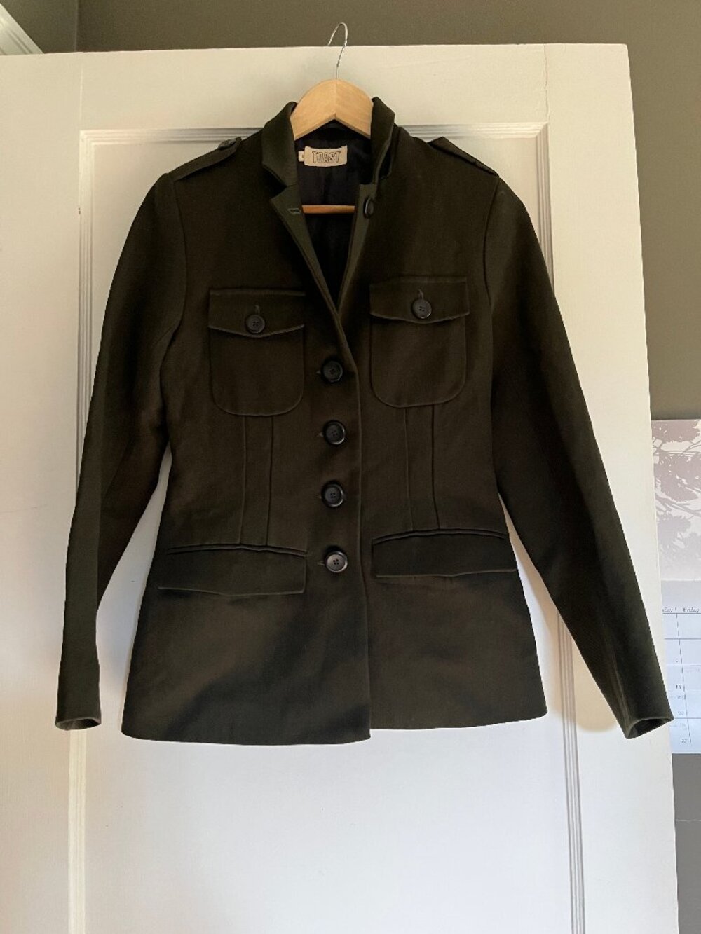 Toast UK Green Military Style Jacket